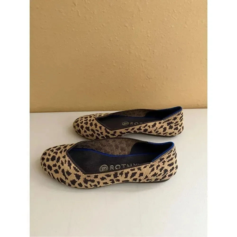Rothy's The Flat Shoes Round Toe Animal Print Upper Womens Size 6.5